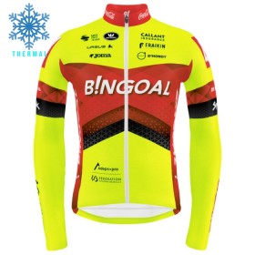 Cykeltrøje Langærmet Vinter 2024 Bingoal Wallonie-Bruxelles Gul